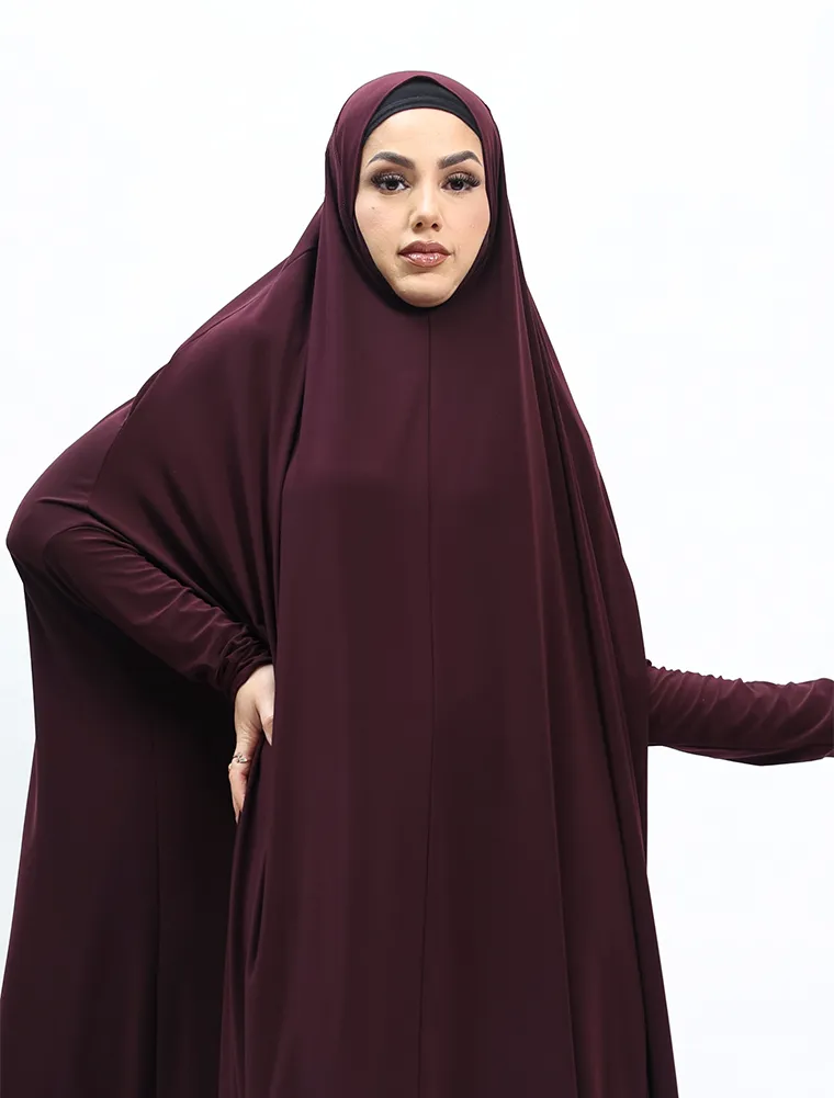 Bordeux Jersey Jilbab